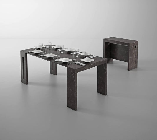 Table Console Transformable en marbre noir