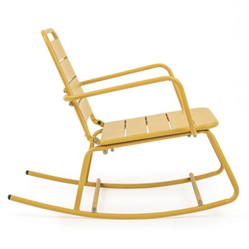 Rocking chair jaune ocre Lillian Bizzotto - Dimensions : 63 x 90 x 74h