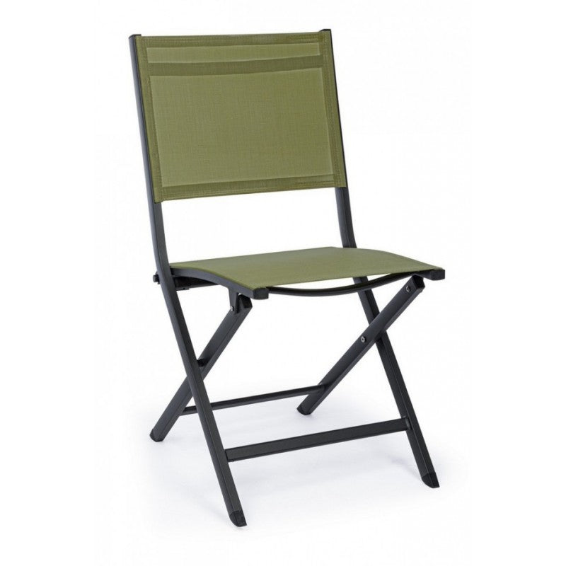 Chaise d'extérieur en aluminium vert anthracite Elin 47X57X H88 Cm