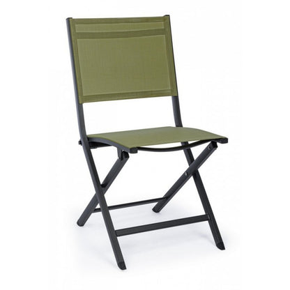 Chaise d'extérieur en aluminium vert anthracite Elin 47X57X H88 Cm