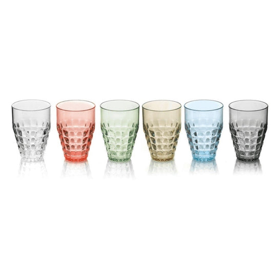 Ensemble de 6 grands verres Tiffany Guzzini aux couleurs assorties