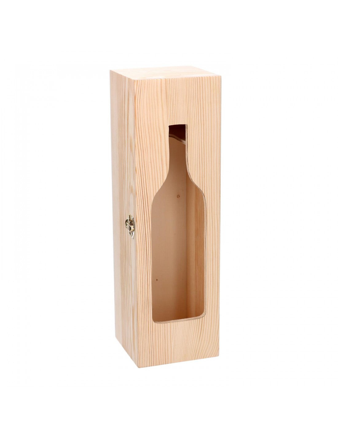 Porte-bouteille en bois avec présentoir 1 place 36x11x11cm.