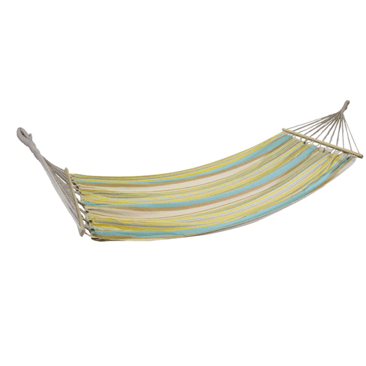 Hamac en tissu rayé jaune avec sac 200x100 cm