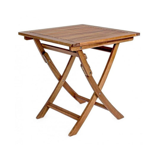 Table d'extérieur Noemi en bois d'acacia pliante 70x70x h73 cm Iperbriko