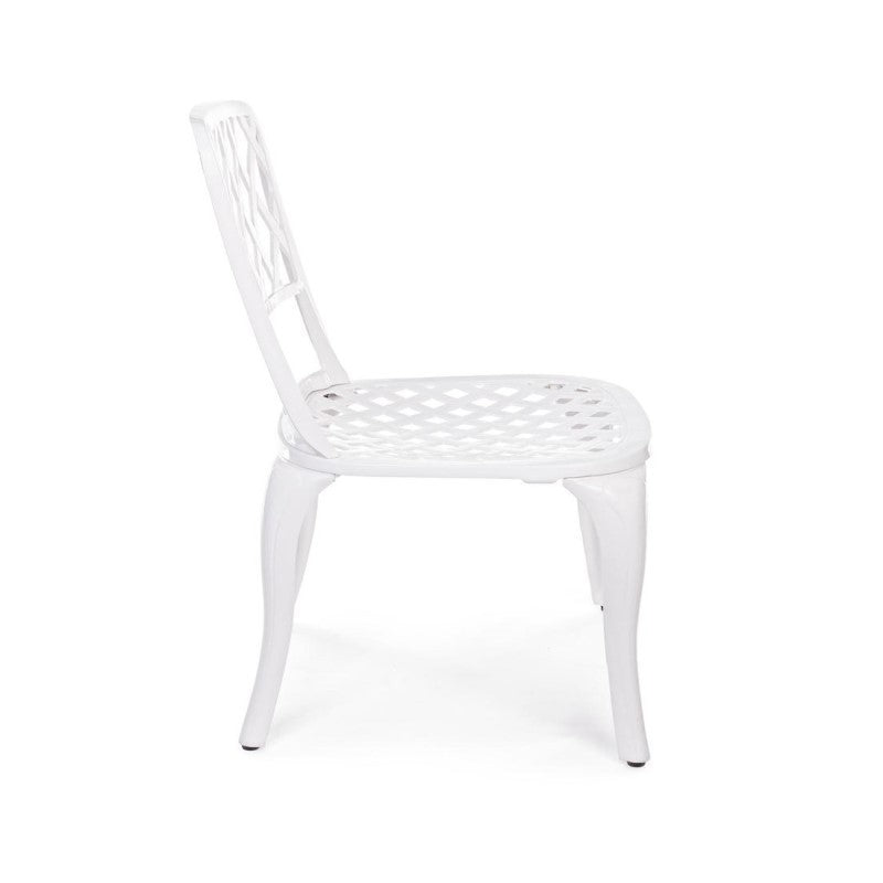 Chaise d'extérieur en aluminium blanc Faenza 44X4 H89 Cm