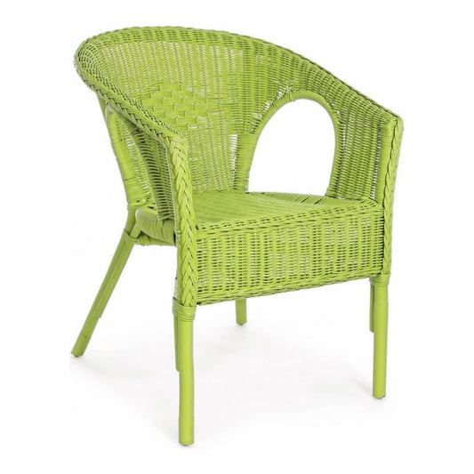 Fauteuil en rotin vert Alliss - Dimensions : 58x61x74 cm