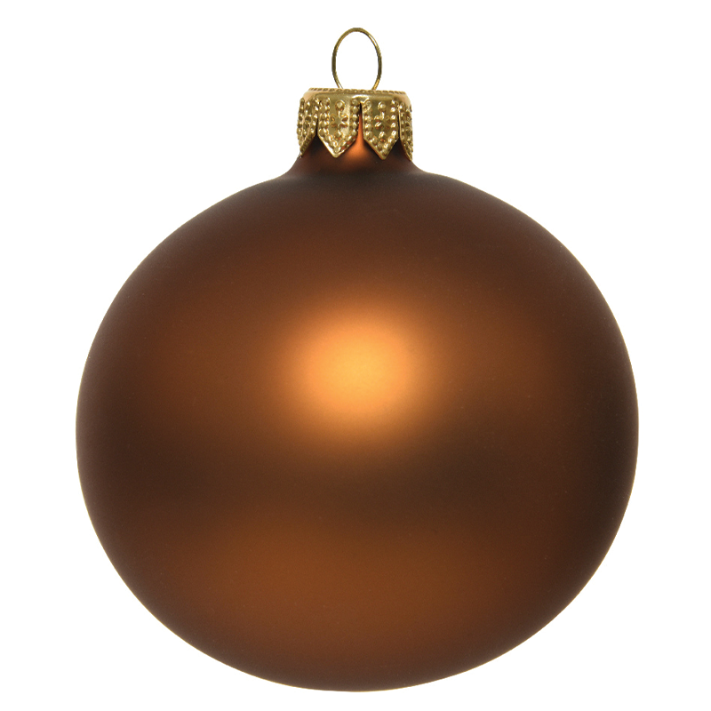 Boule de Noël cannelle mate Ø8 cm