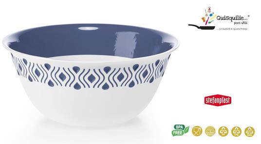 Saladier Blue 29 de qualité extra avec option couvercle pour aliments, 100% Made in Italy.