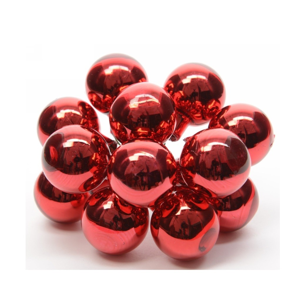 Lot de 12 boules rouges