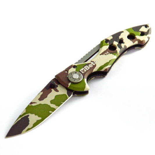 Couteau Switchblade pliant Beta en camouflage militaire