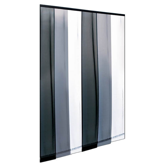 Rideau moustiquaire 140 x 250 cm gris noir blanc ECCO STRIP