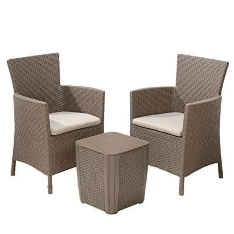 Ensemble fauteuil et table Iowa couleur cappuccino Keter