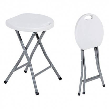 Tabouret pliant 'Catering' - Blanc, 33x30x45 cm