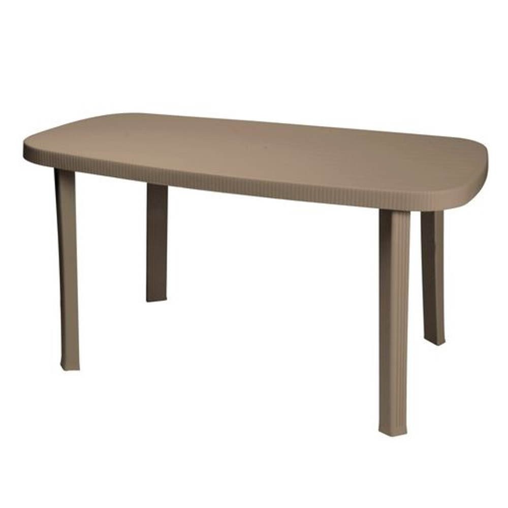 Table de jardin ovale en résine gris tourterelle Otello 140x80x72 centimètres