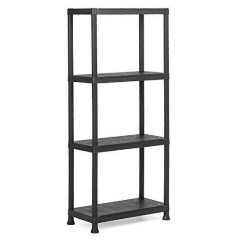 Etagère de rangement noire avec 4 étagères 60 x 30 x 135 h cm