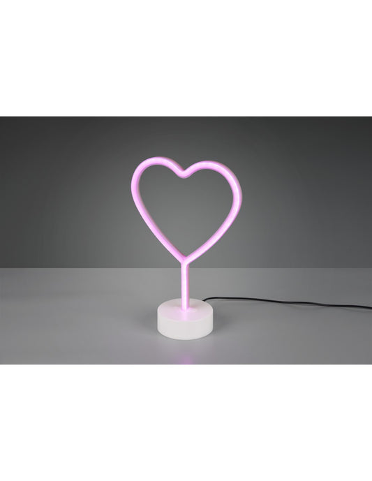 Lampe de Table Moderne Coeur Led Rose L20 cm Coeur Trio Lighting