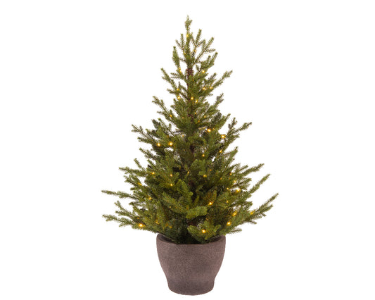 Arbre en pot Micro LED BO pour intérieur et extérieur H 120 Ø 70 cm