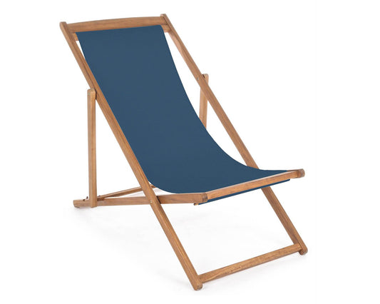 Noemi Blu Relax Transat en Bois d'Acacia, Acier et Polyester 60x106x88h