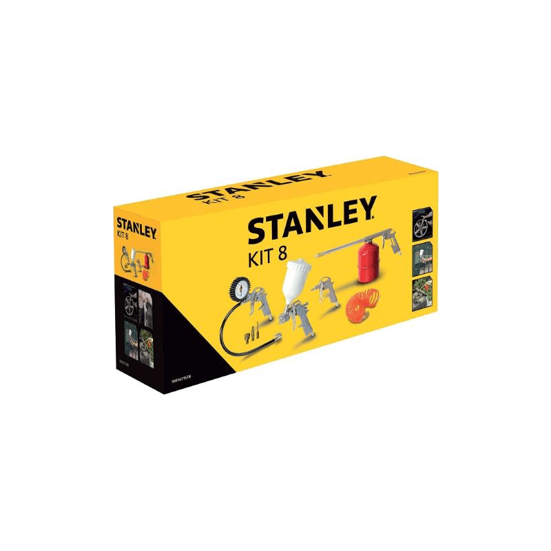 Stanley Kit 8 outils pneumatiques compresseur d'air soufflant aérographe de gonflage