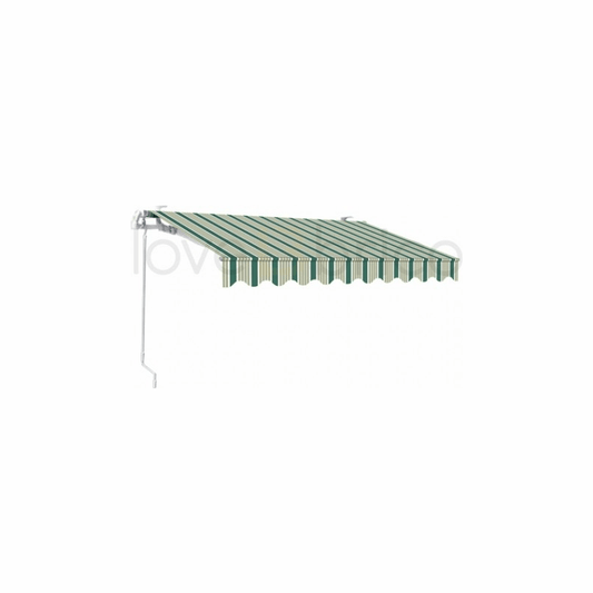 Store enrouleur à barre carrée en aluminium 300X200 vert/blanc Sangiorgio