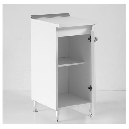 Meuble bas pour cuisine en frêne blanc avec 1 porte 40x50xH 85 cm