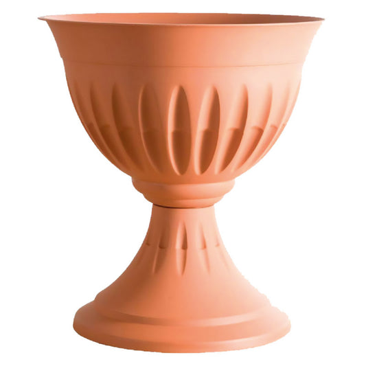 Vase en PVC en forme de calice d'un diamètre de 43 cm et d'une hauteur de 46 cm, contenance de 20 litres, coloris gris.