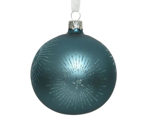 Boule de Noël étoile bleue aube D8