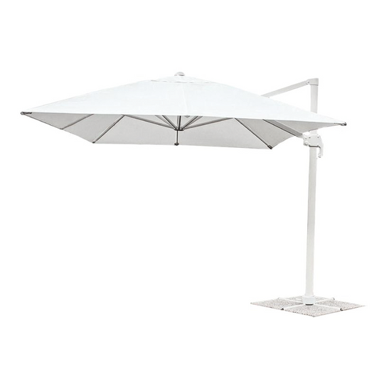 Parapluie rectangulaire à bras latéral 4x3 mètres blanc