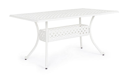 Table d'extérieur rectangulaire blanche 90x160 cm