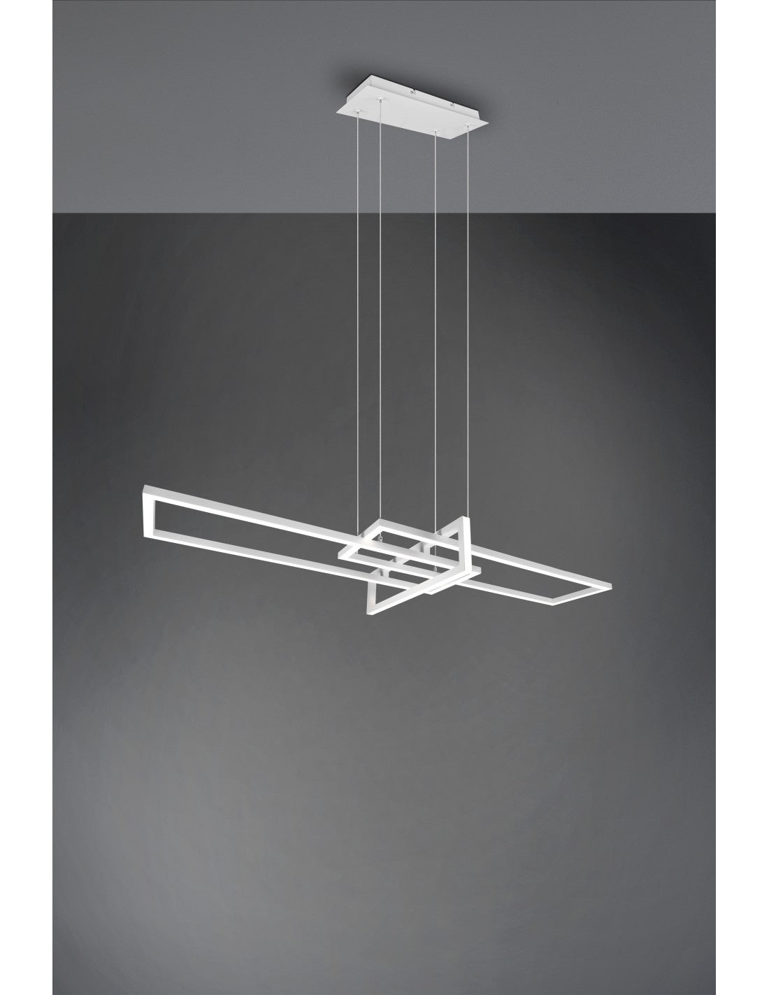 Salinas Suspension 3 Rectangles LED 34w Blanc L110 cm Dimmable Trio Éclairage