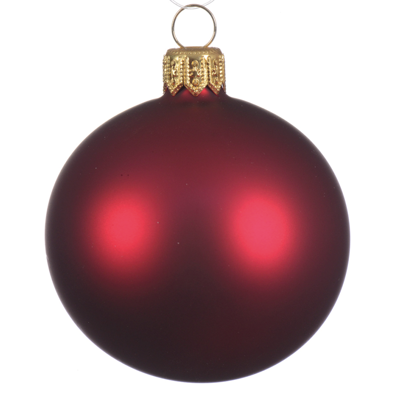 Boule de Noël rouge foncé brillant Ø10 cm