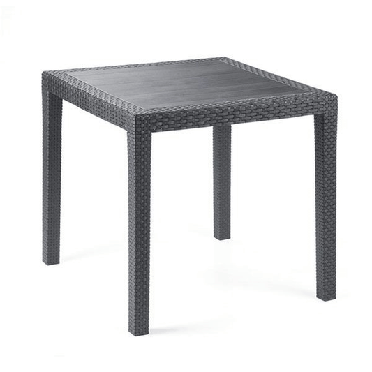 Table king en rotin anthracite 79x79x72h cm