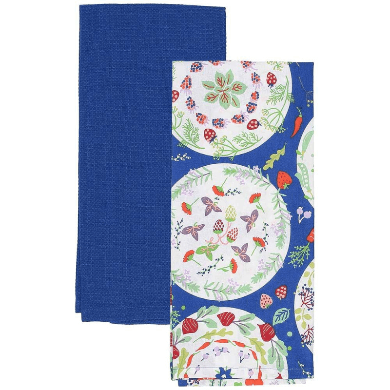 Lot de 2 torchons 45x70 cm en coton bleu