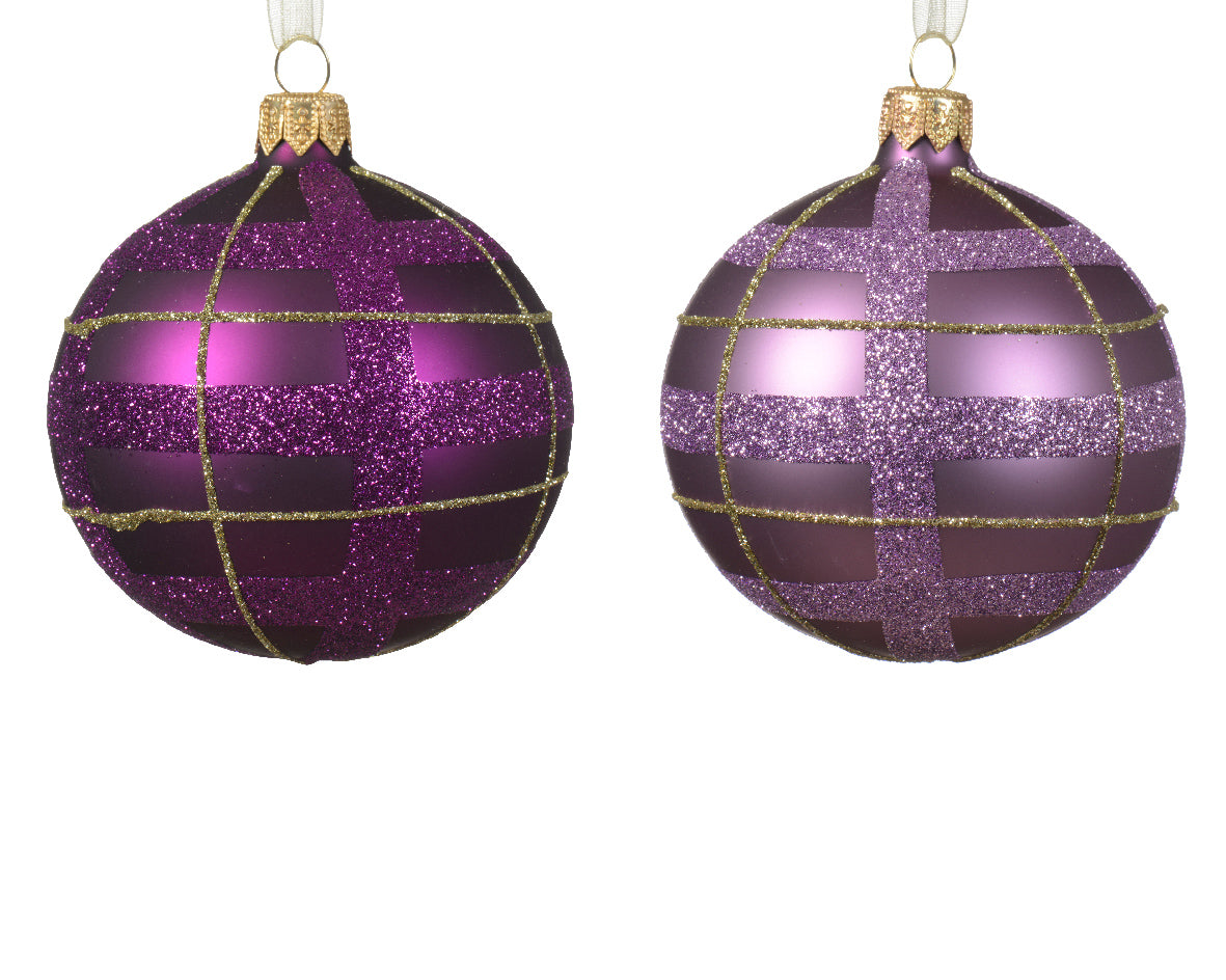 Boule de Noël verre opaque à pois 2 coloris assortis coloris assorti ø 8cm