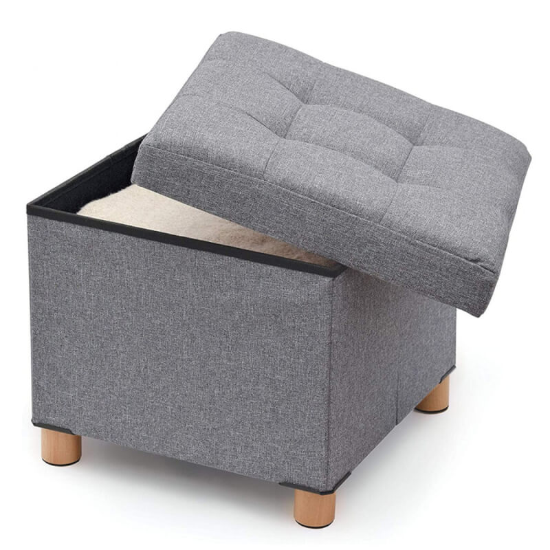 Pouf gris avec conteneur - Domopak Living