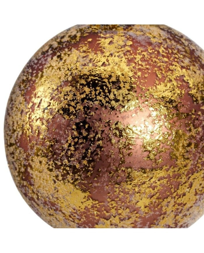 Boule de Noël assortie en verre marron doré, 1 pièce, diam 8