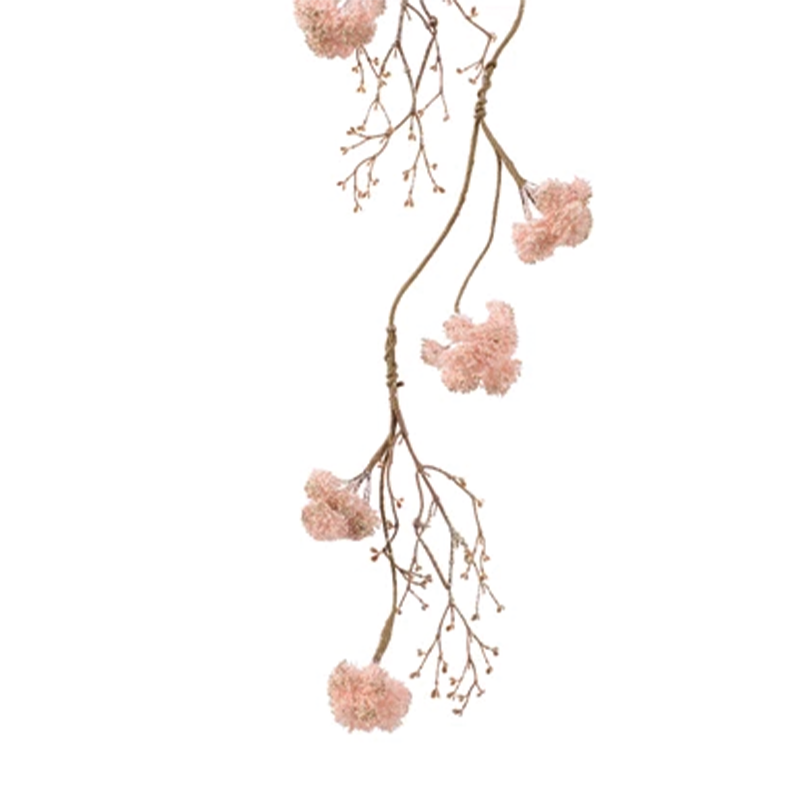 Branche fleurie rose H 110 cm