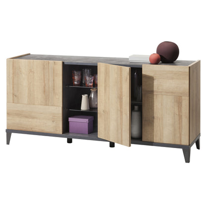 Armoire de Rangement Basse Vittoria Avec 3 Portes et 1 Compartiment