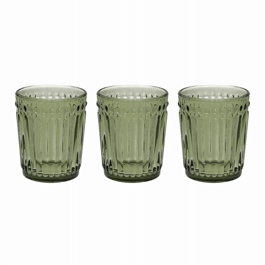 Lot de 3 verres verts Cc300 Dorico Green Glass