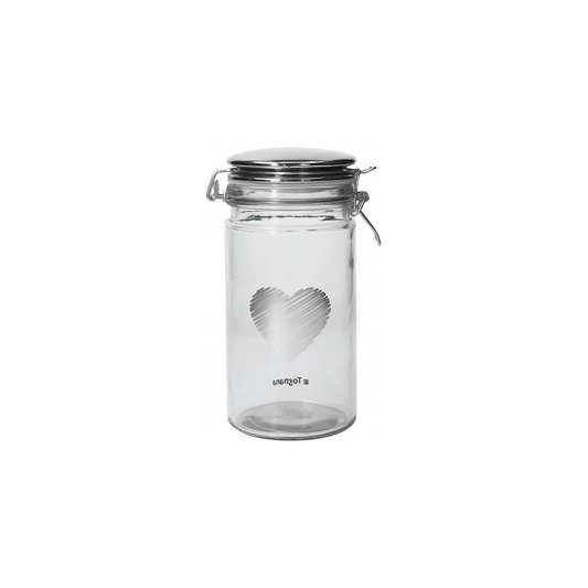 Pot en verre de confiture d'argent Dolce Casa 13x10x21