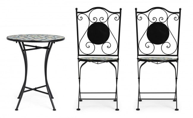 Ensemble promotionnel table et chaises en fer Positano