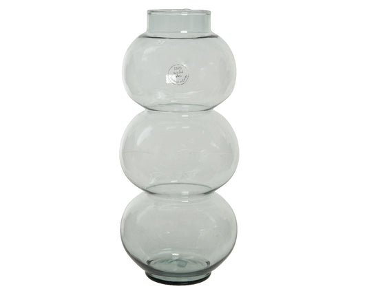 Vase en verre clair recyclé 38h cm