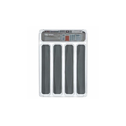 Range-couverts en caoutchouc à cinq compartiments Gris Foncé TIDYSMART 32,5x23,2 h4,5 cm