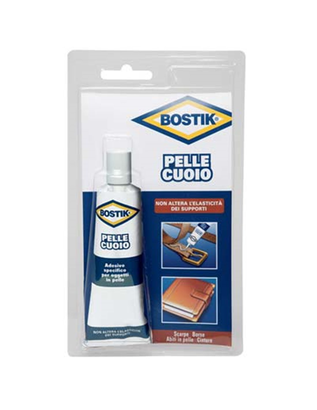 Colle pour cuir Bostik, paquet de 50 grammes.