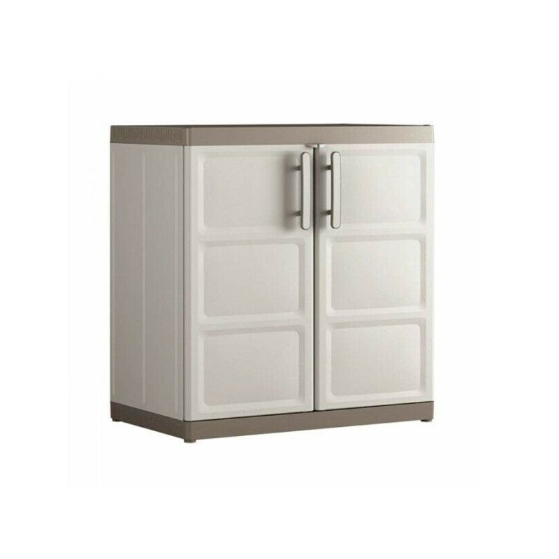 Armoire basse polyvalente avec deux portes et deux étagères Beige EXCELLENCE 89x54x h93 cm