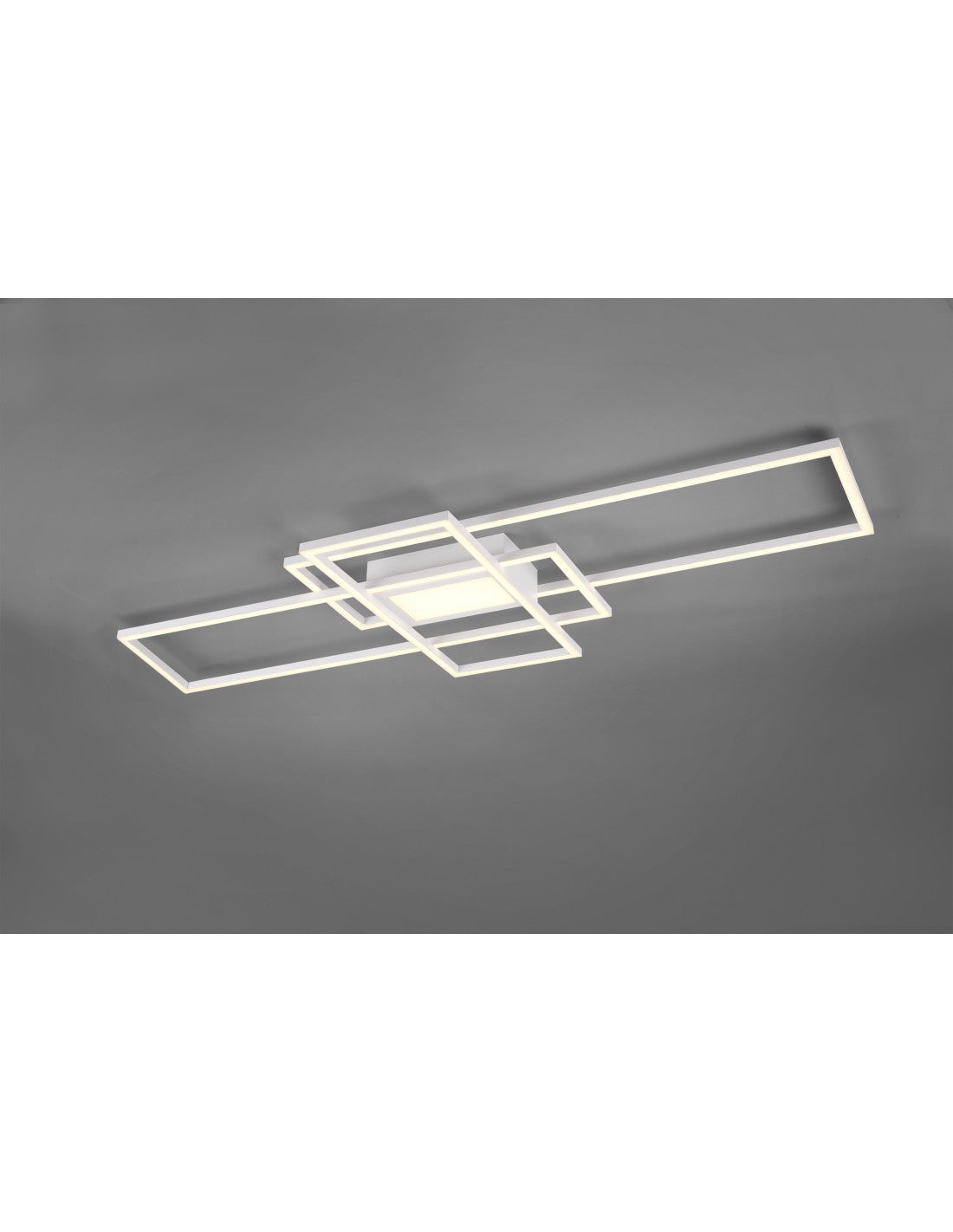 Plafonnier Irvine 3 rectangles LED 60w blanc L105 cm dimmable Trio Lighting