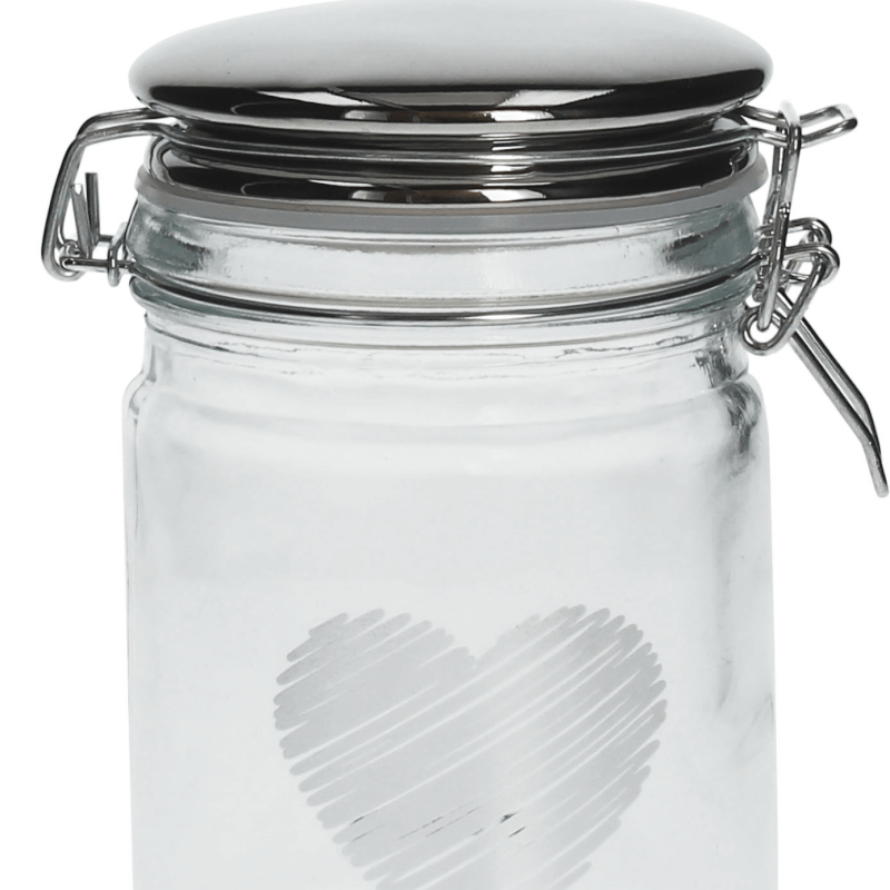 Pot en verre de confiture d'argent Dolce Casa 13x10x16