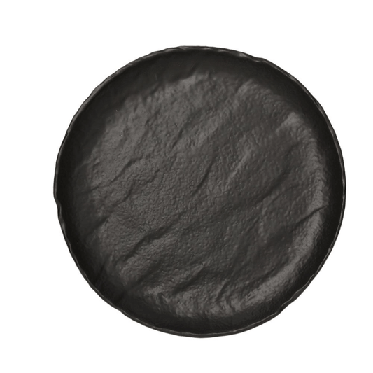 Assiette plate 26 cm porcelaine noire noir