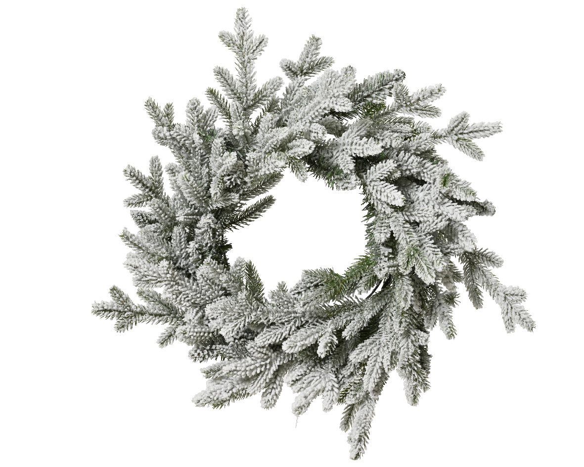 Couronne de Noël enneigée H 10 x Ø 50 cm