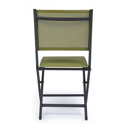 Chaise d'extérieur en aluminium vert anthracite Elin 47X57X H88 Cm